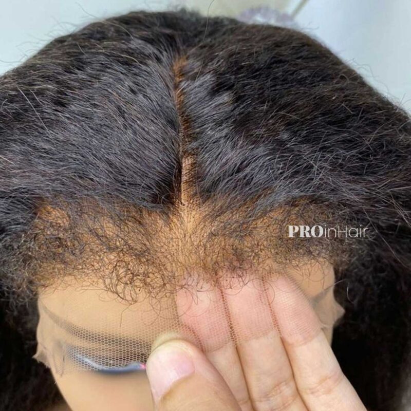 Jacey Most Natural Kinky Straight With 4c Edges Hairline HD Wig Glueless Super Fine HD lace wig Bleached Knots - Image 5